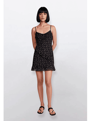 Vestido Mujer Corto Mesh Negro Sioux