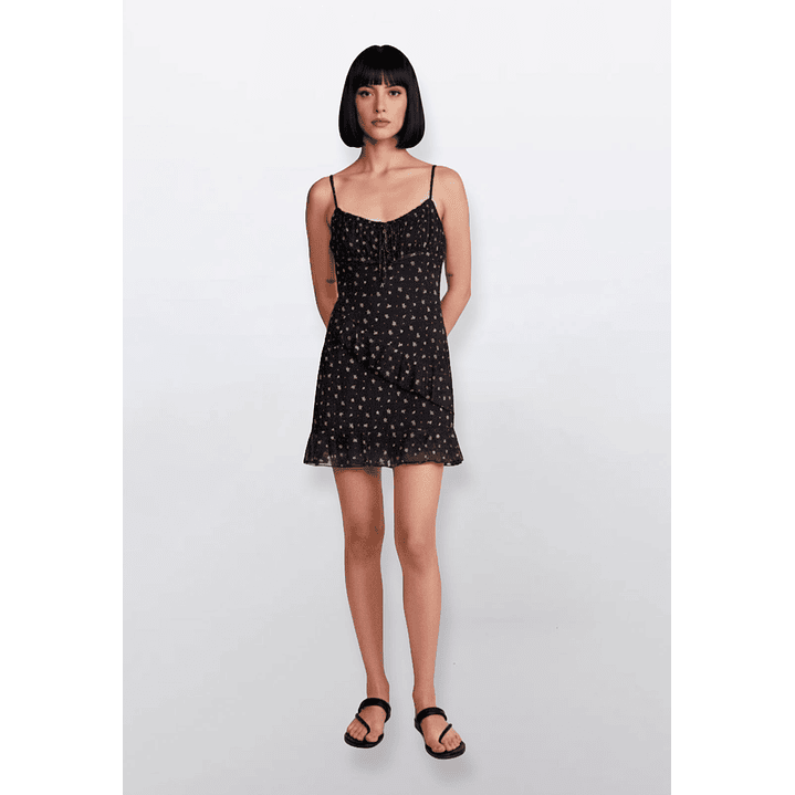Vestido Mujer Corto Mesh Negro Sioux 1