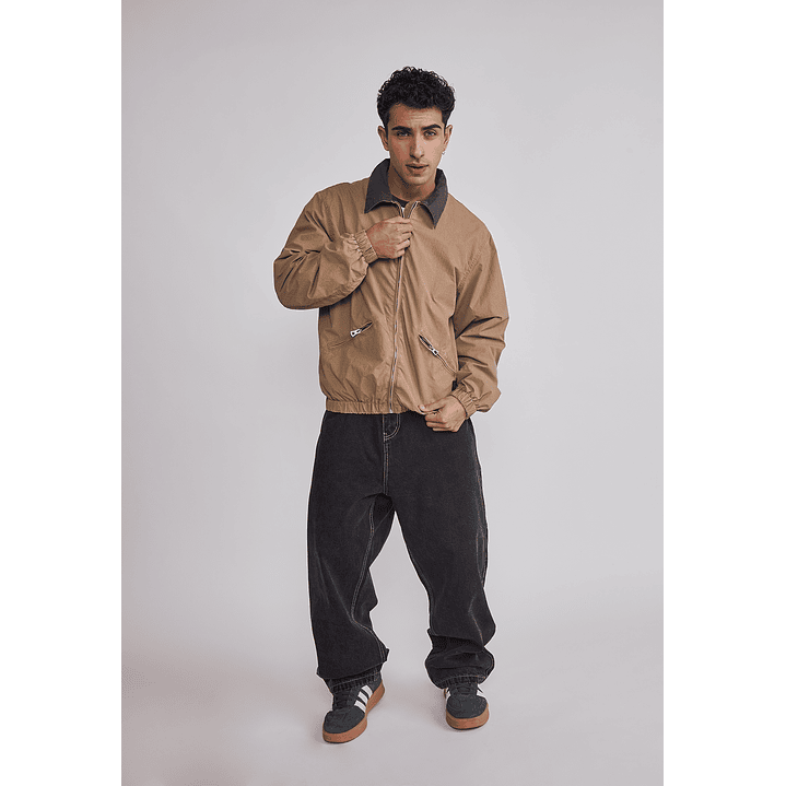 Chaqueta Hombre Cuello Contraste Café Sioux 2