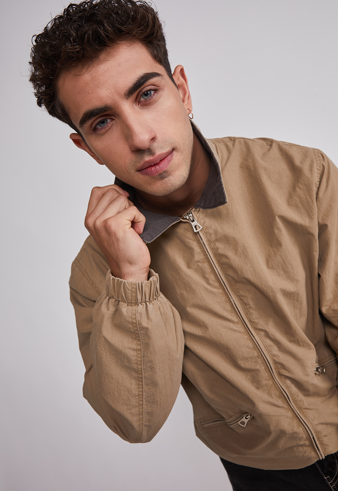 Chaqueta Hombre Cuello Contraste Café Sioux 4