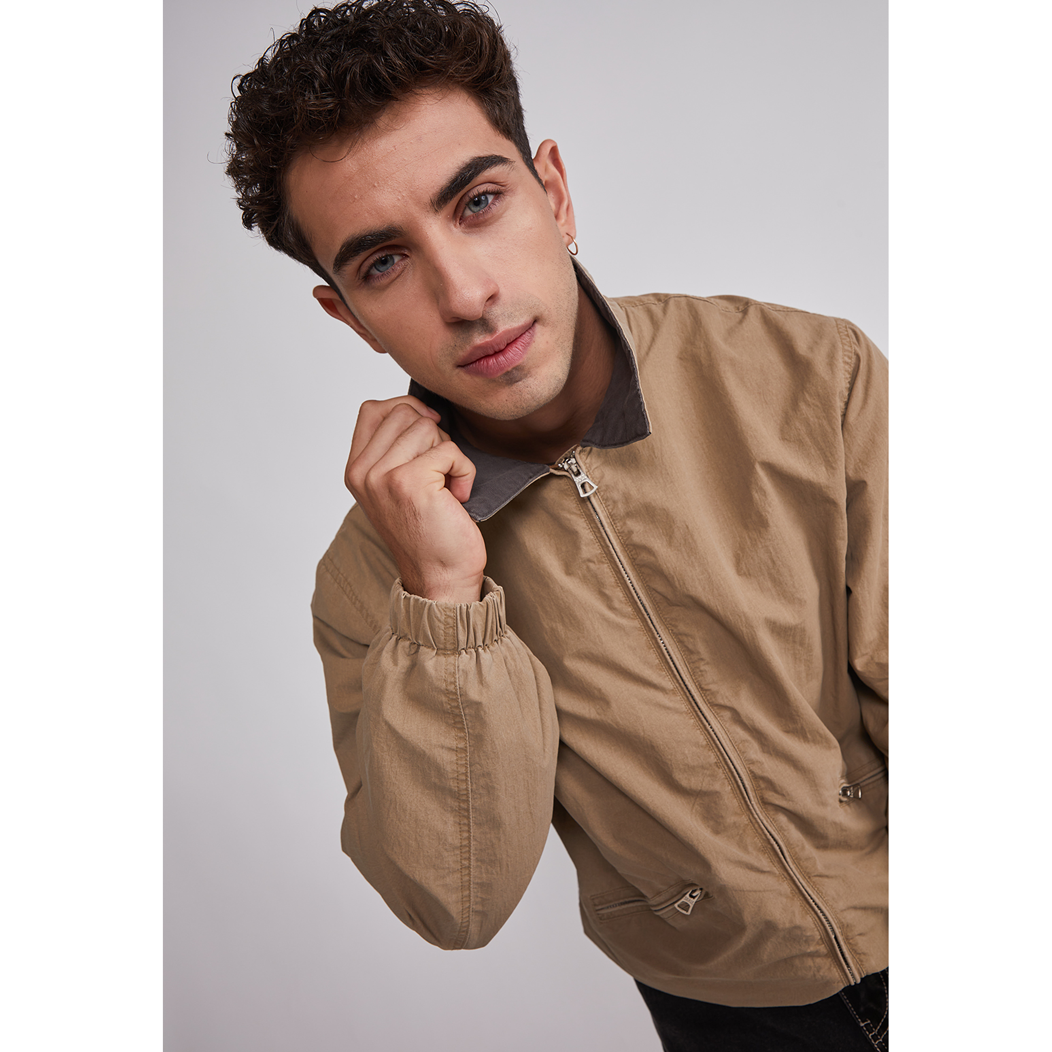 Chaqueta Hombre Cuello Contraste Café Sioux 3