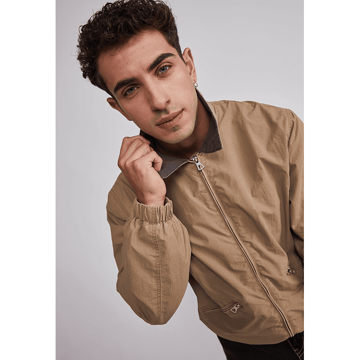 Chaqueta Hombre Cuello Contraste Café Sioux 3