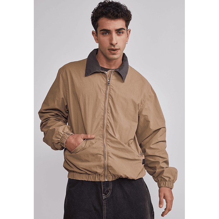 Chaqueta Hombre Cuello Contraste Café Sioux 1