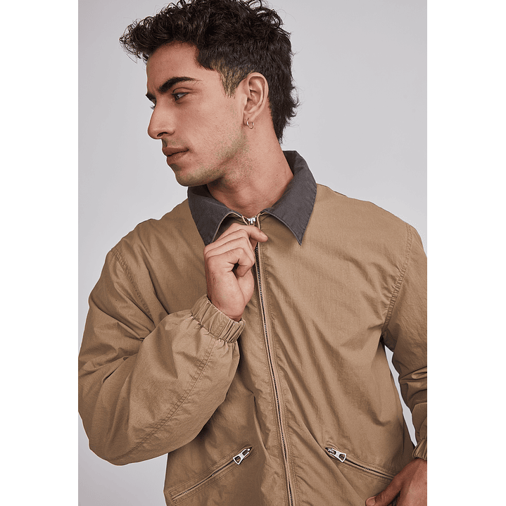 Chaqueta Hombre Cuello Contraste Café Sioux 4