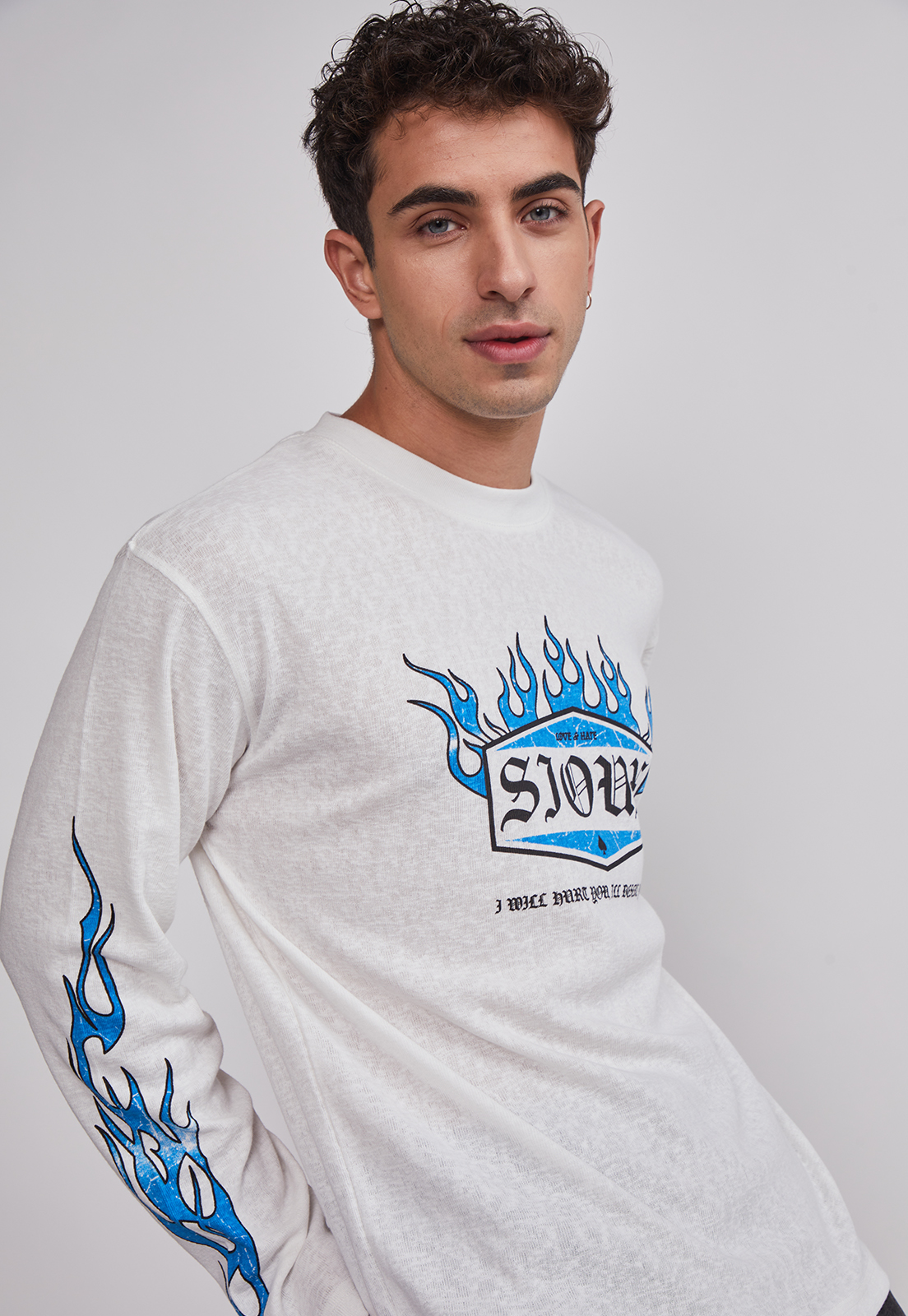 Polera Hombre Llamas Crudo Sioux 5
