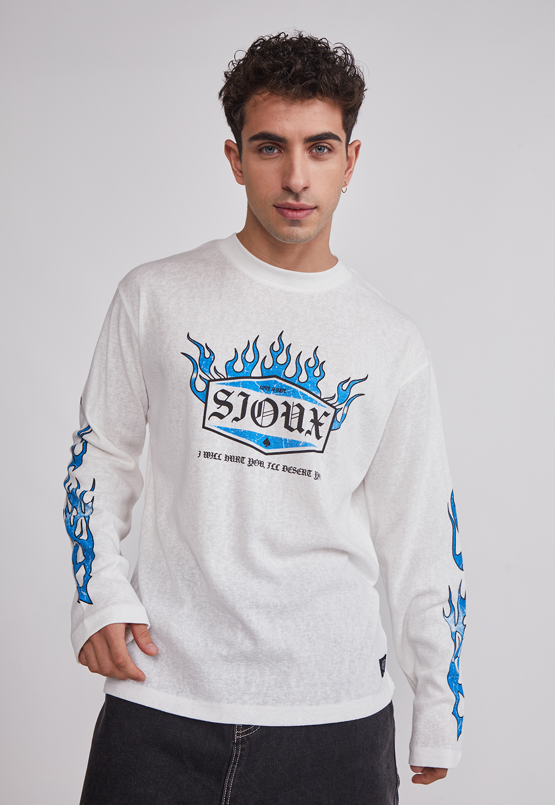 Polera Hombre Llamas Crudo Sioux 1