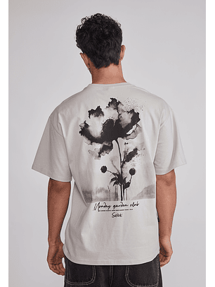 Polera Hombre Flor Grande Gris Sioux
