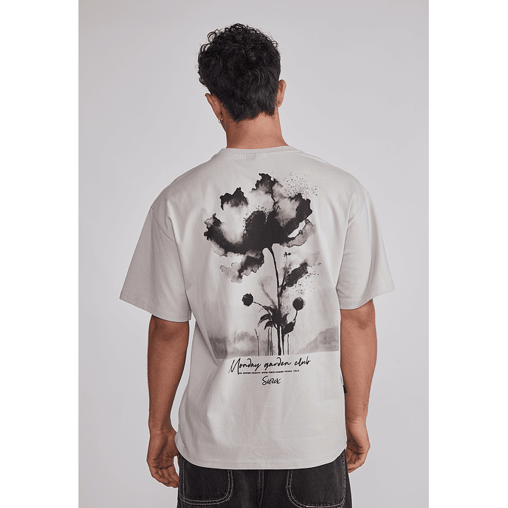 Polera Hombre Flor Grande Gris Sioux 1