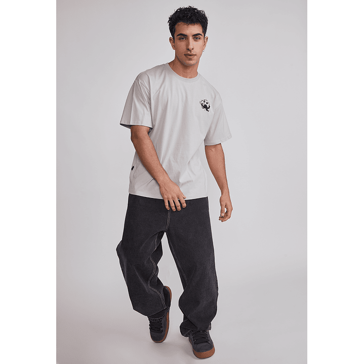 Polera Hombre Flor Grande Gris Sioux 2