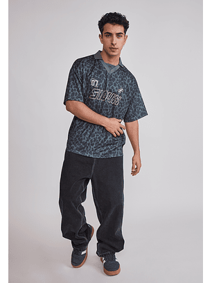 Polera Hombre Leopardo Boxy Verde Sioux