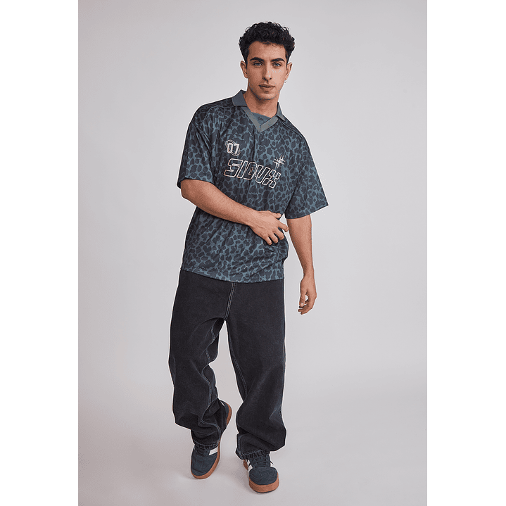 Polera Hombre Leopardo Boxy Verde Sioux 2