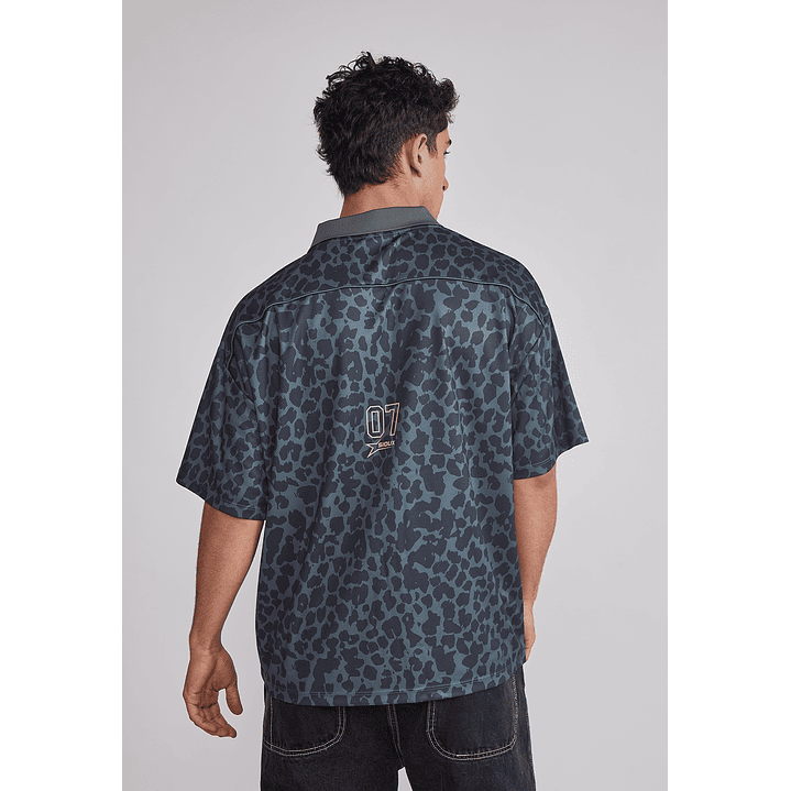 Polera Hombre Leopardo Boxy Verde Sioux 5