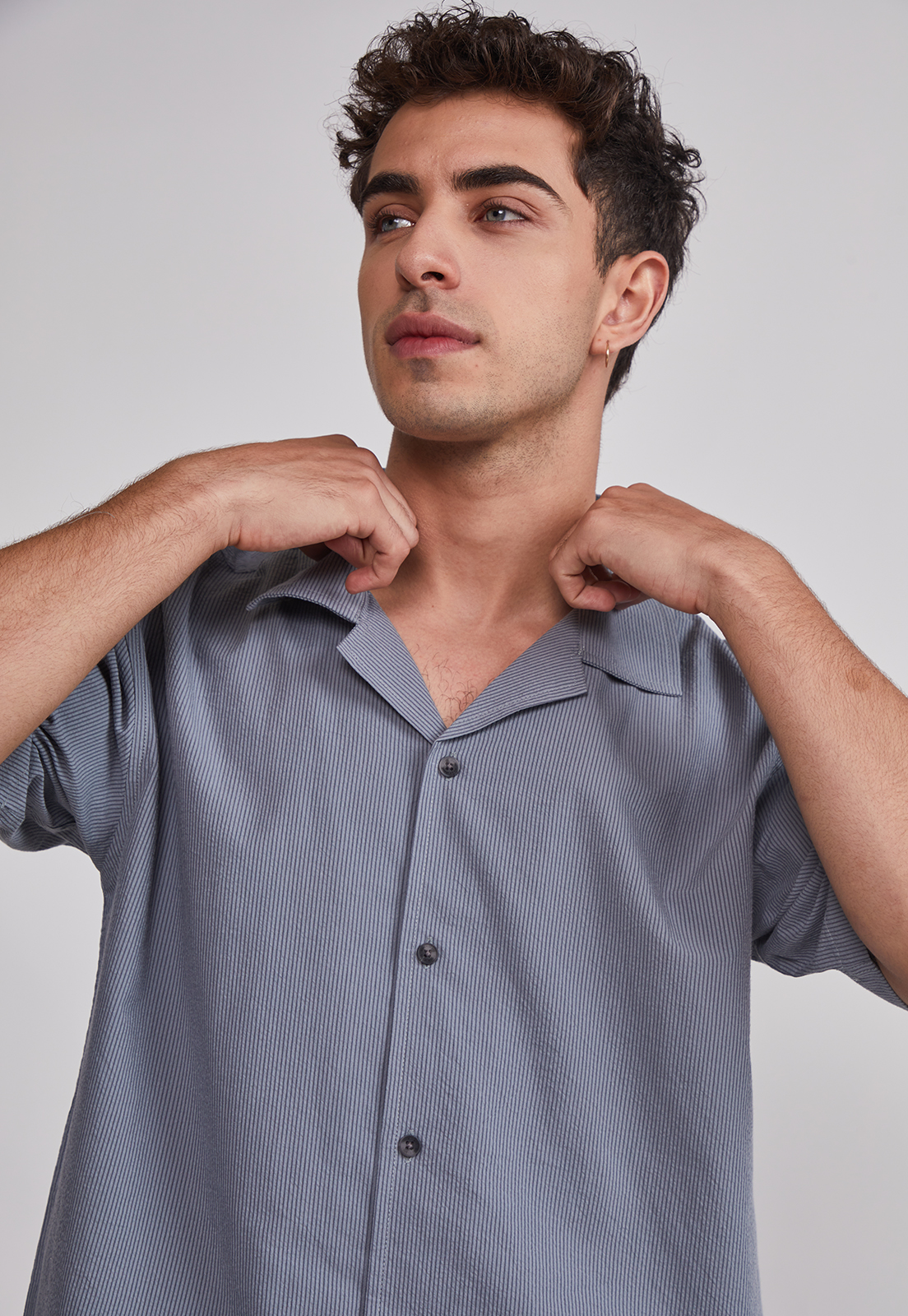 Camisa Hombre Boxy Fit Gris Sioux 4