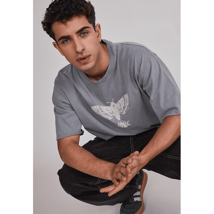 Polera Hombre Lavada Bicho Gris Sioux 4