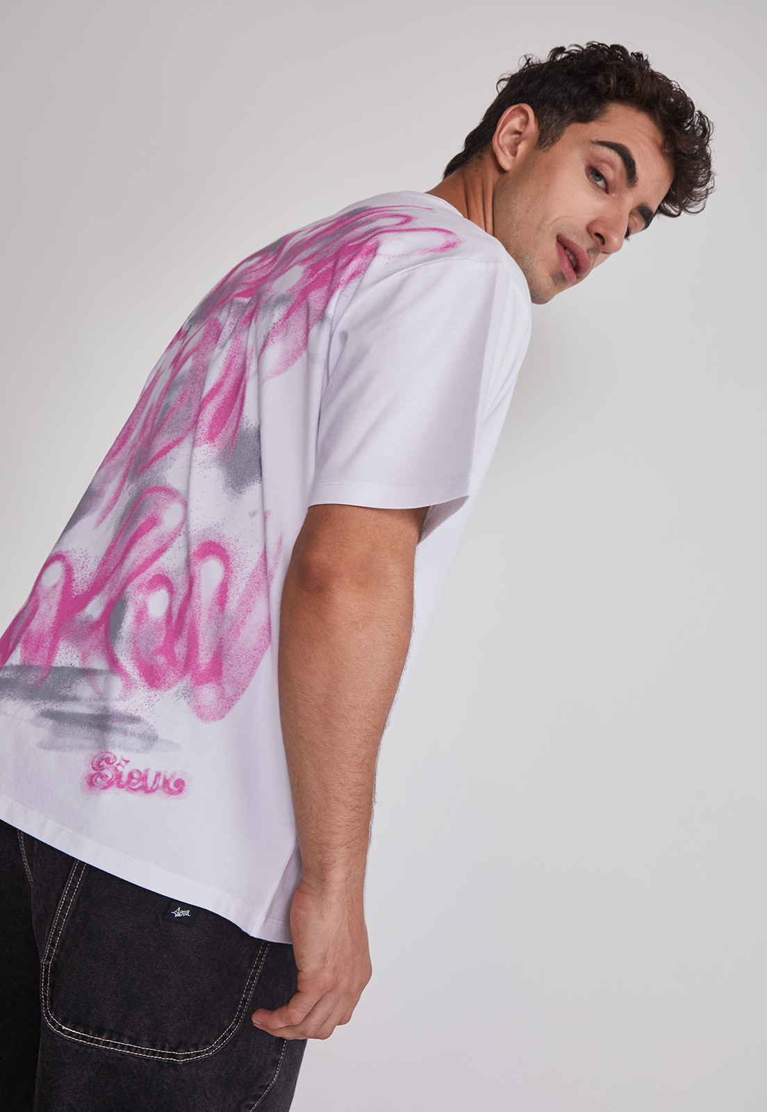 Polera Hombre Graffitti Blanco Sioux 4