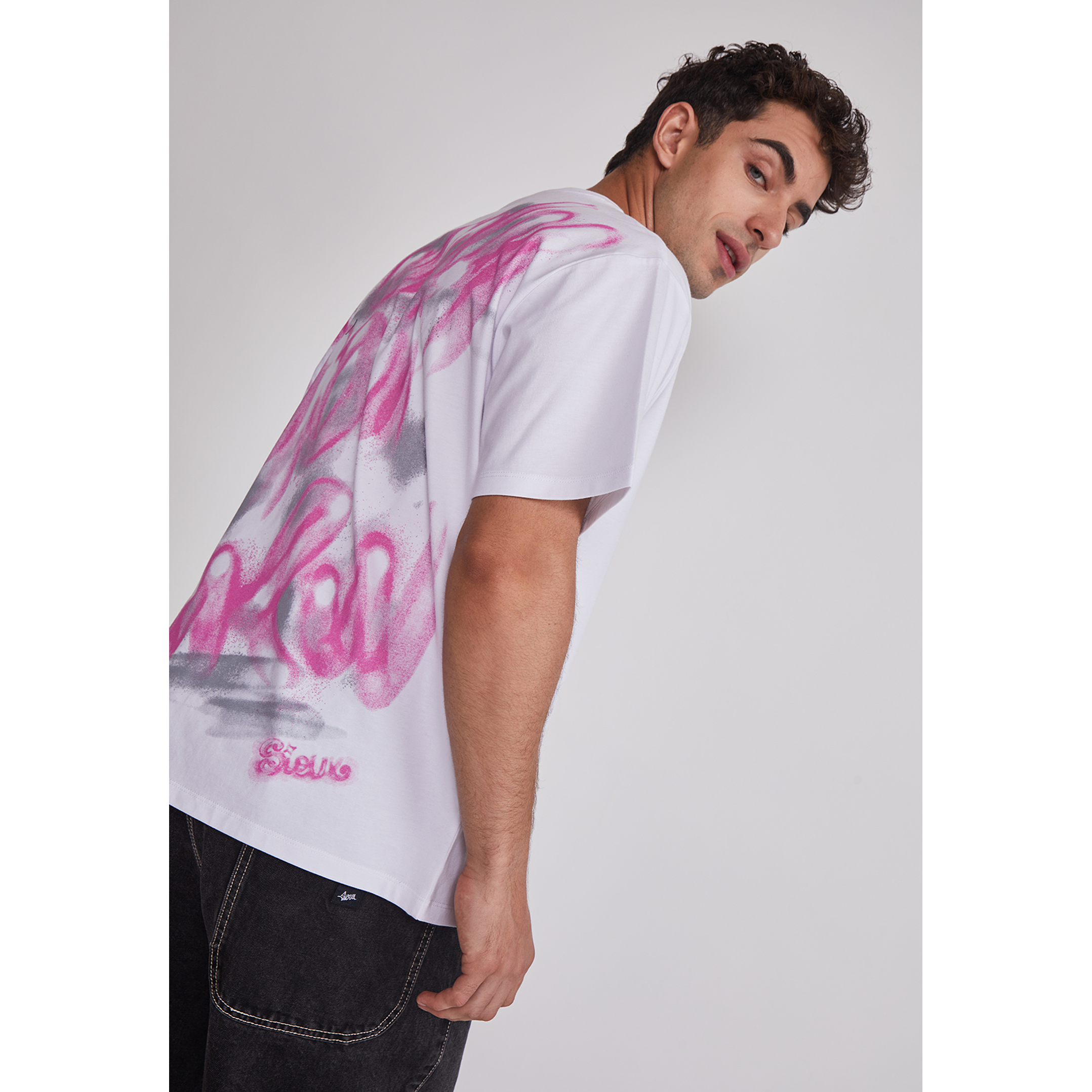 Polera Hombre Graffitti Blanco Sioux 3
