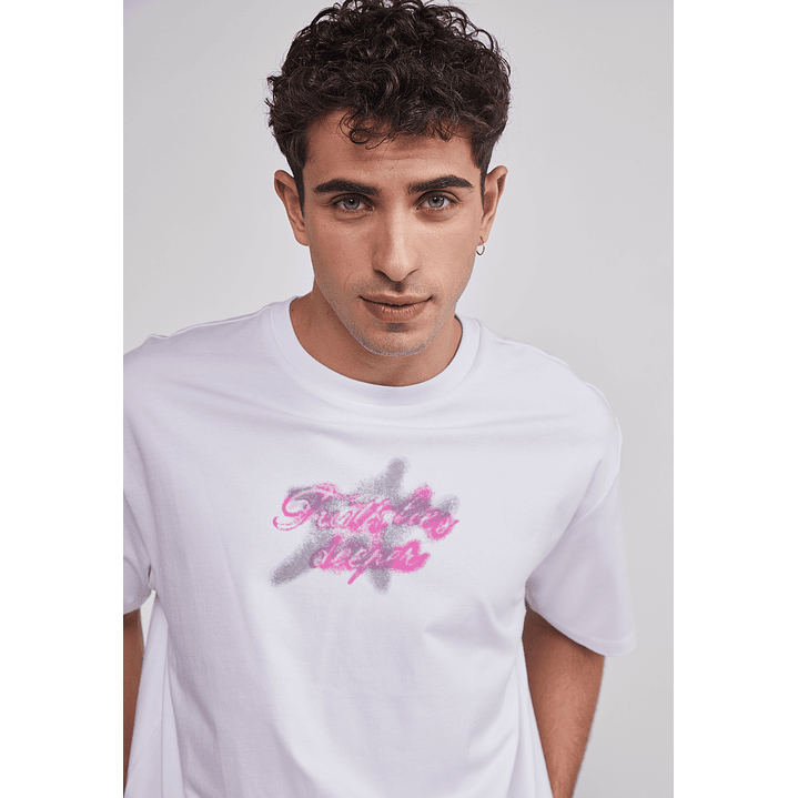 Polera Hombre Graffitti Blanco Sioux 4