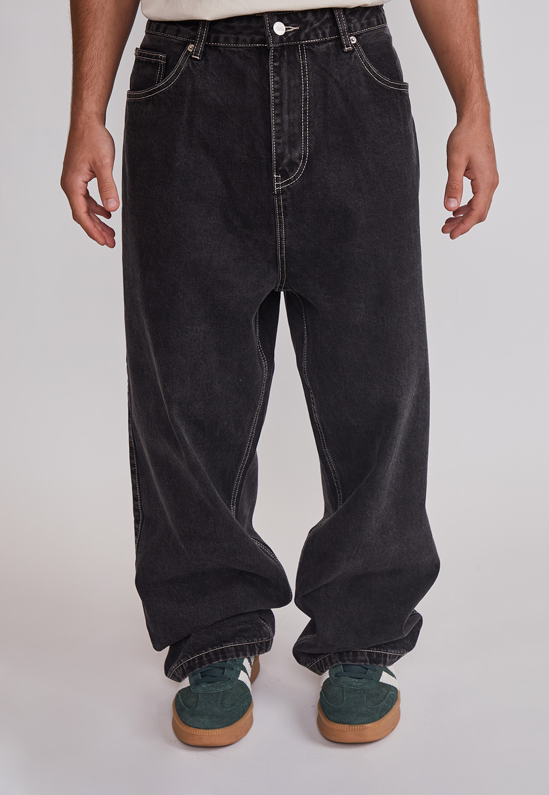 Jeans Hombre Baggy Cierre Negro Sioux 1