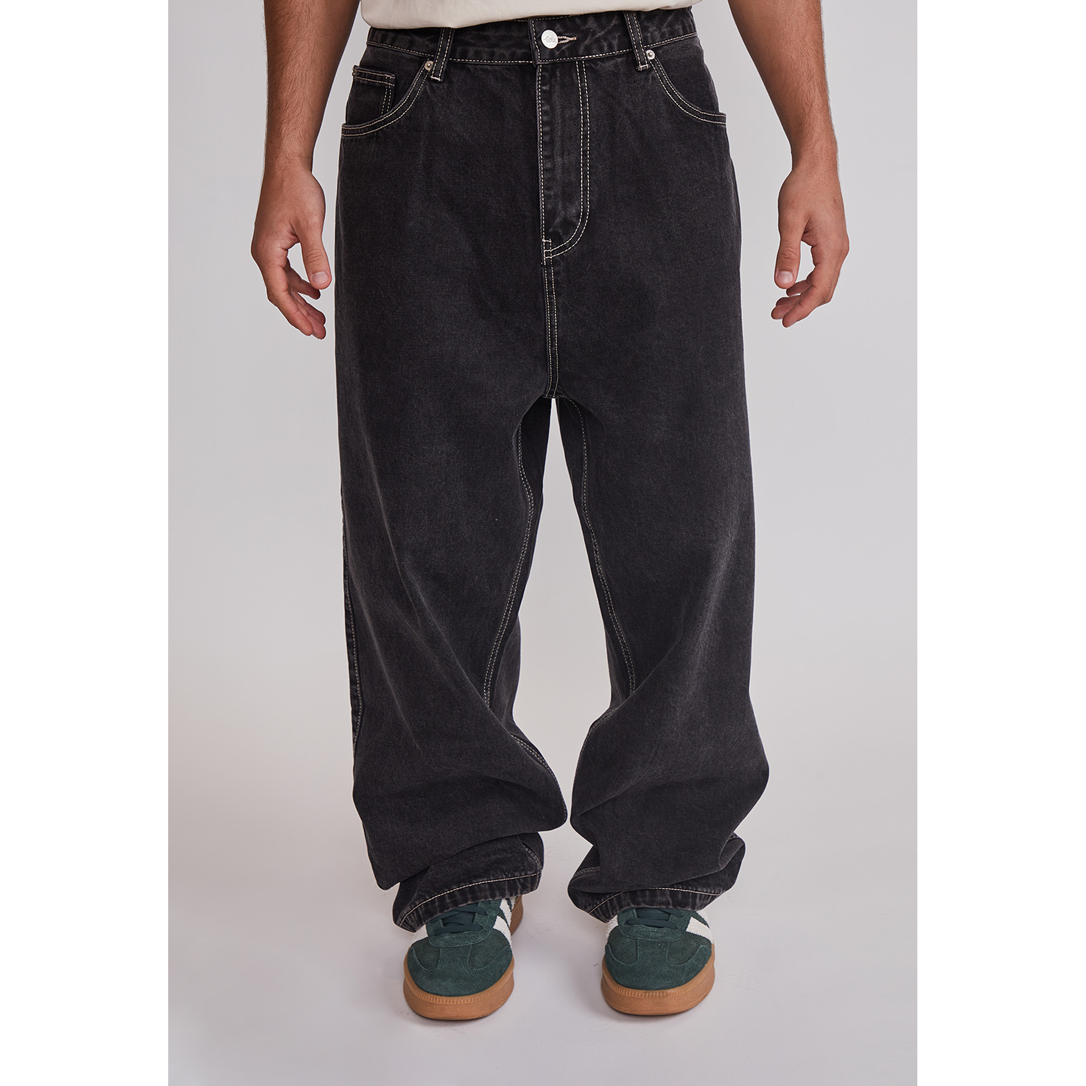 Jeans Hombre Baggy Cierre Negro Sioux 1