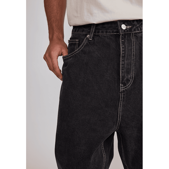 Jeans Hombre Baggy Cierre Negro Sioux 3
