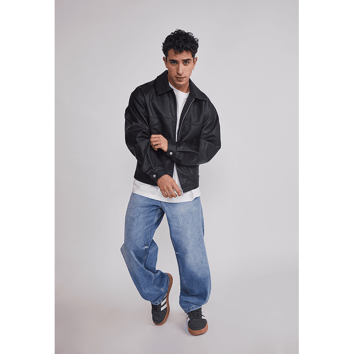 Chaqueta Hombre Eco Cuero Boxy Fit Negro Sioux 2