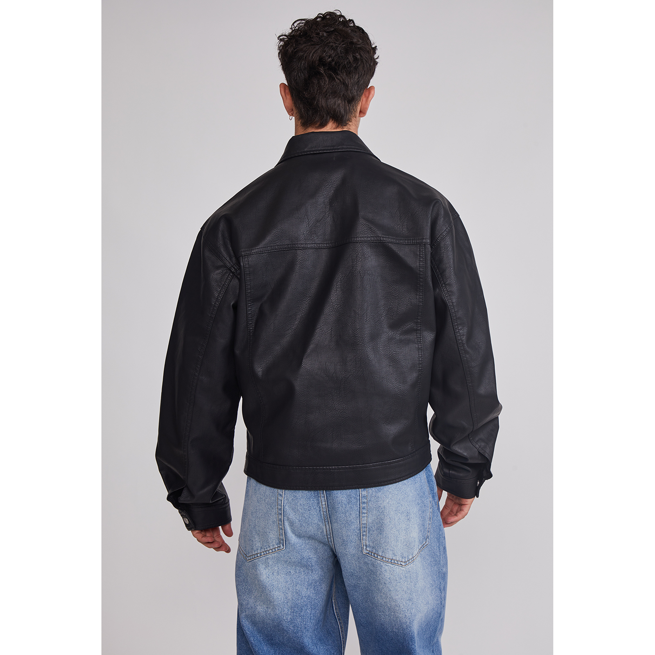 Chaqueta Hombre Eco Cuero Boxy Fit Negro Sioux 5