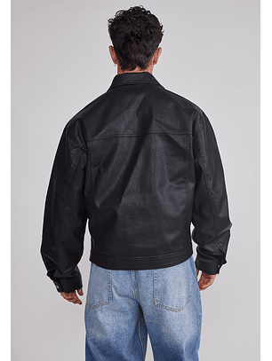 Chaqueta Hombre Eco Cuero Boxy Fit Negro Sioux
