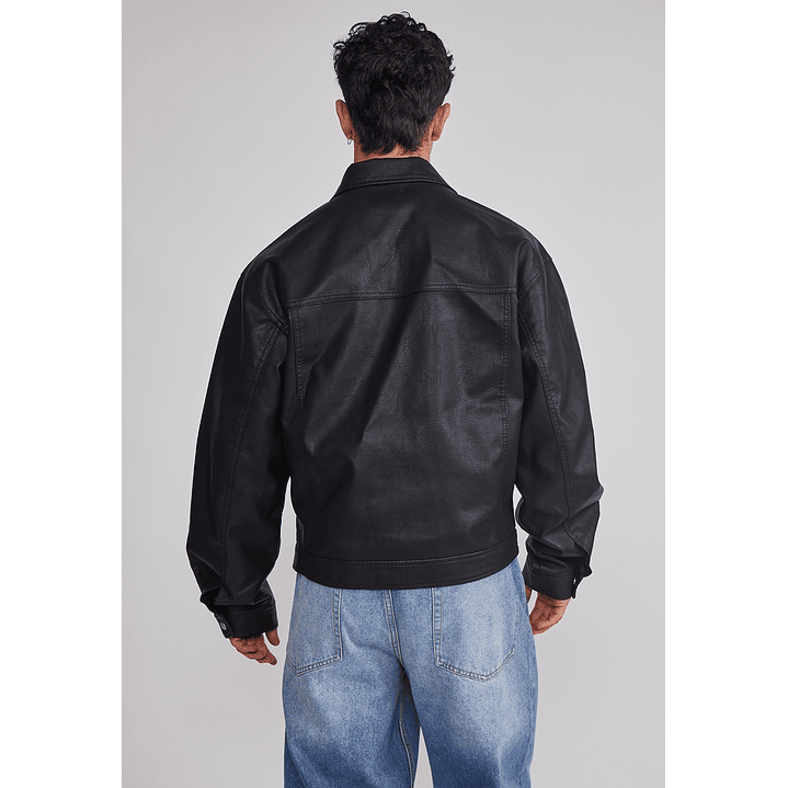 Chaqueta Hombre Eco Cuero Boxy Fit Negro Sioux 5