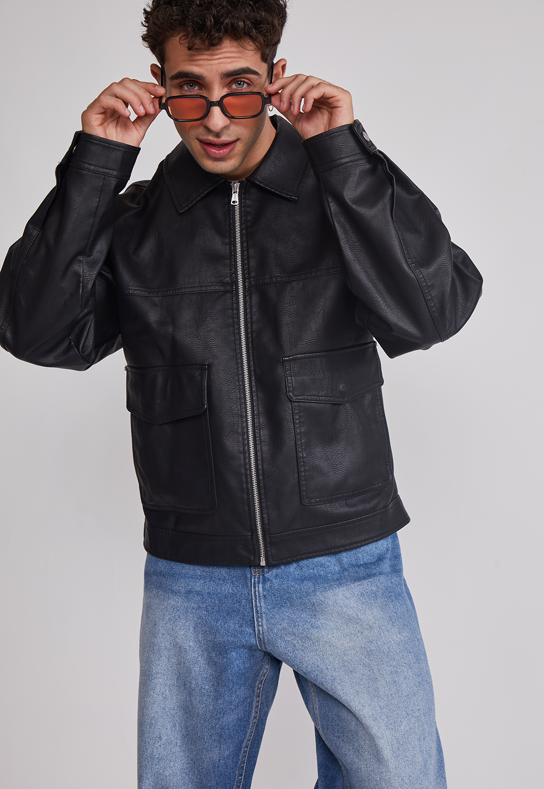 Chaqueta Hombre Eco Cuero Boxy Fit Negro Sioux 4