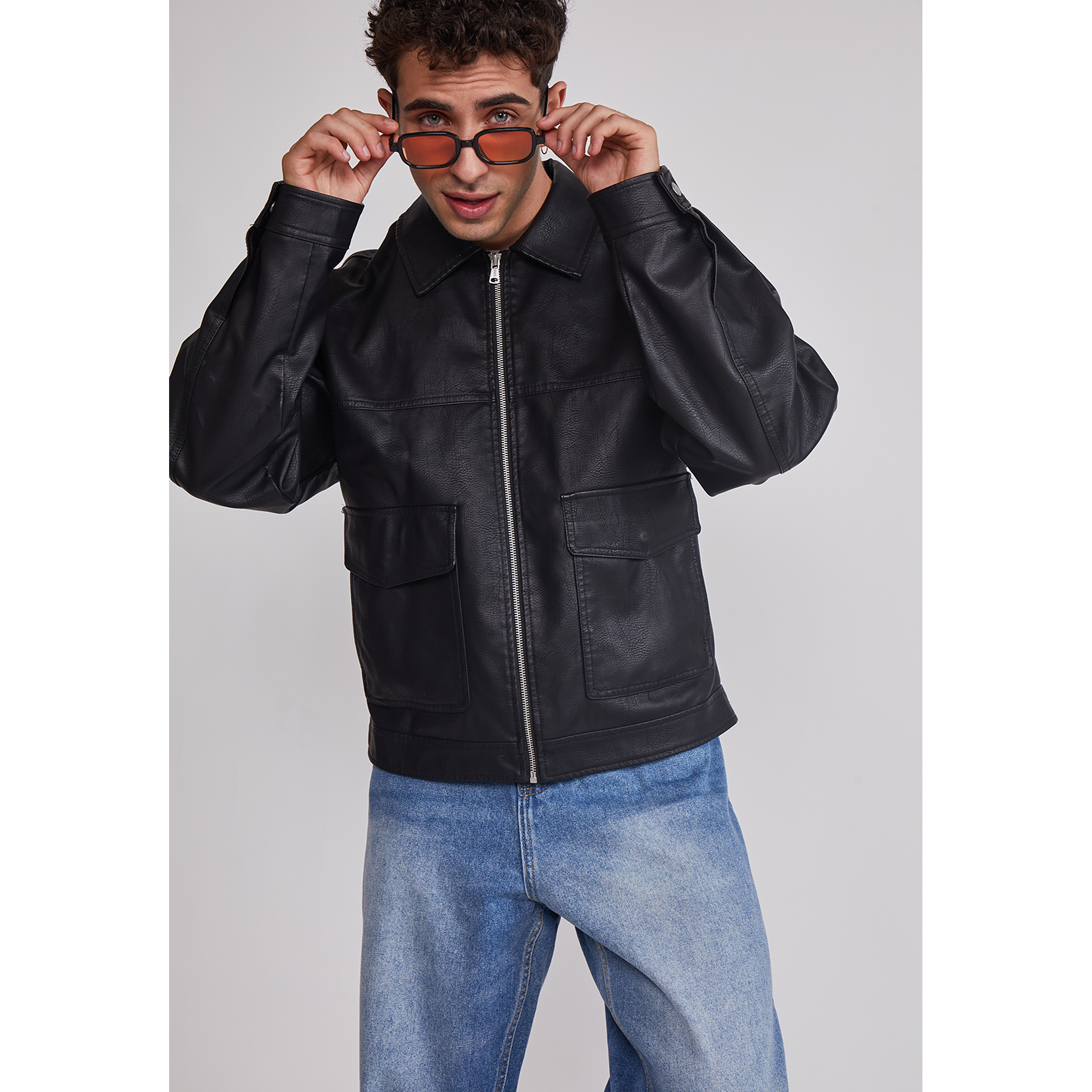 Chaqueta Hombre Eco Cuero Boxy Fit Negro Sioux 3