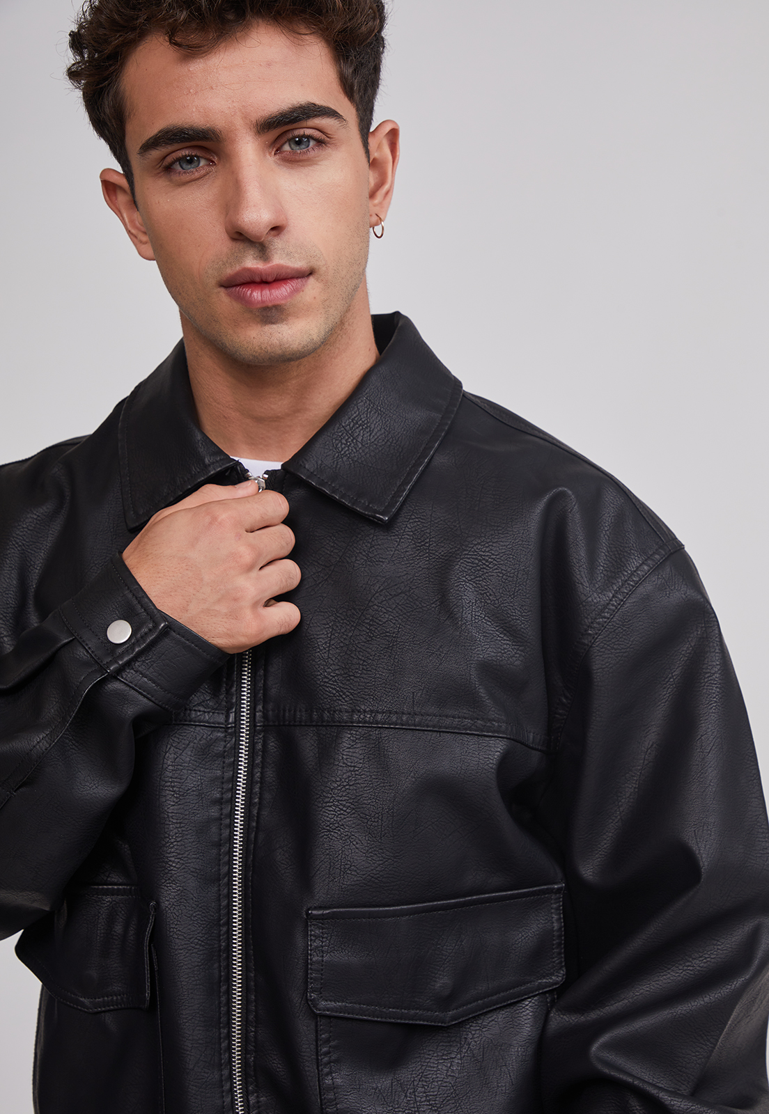 Chaqueta Hombre Eco Cuero Boxy Fit Negro Sioux 5