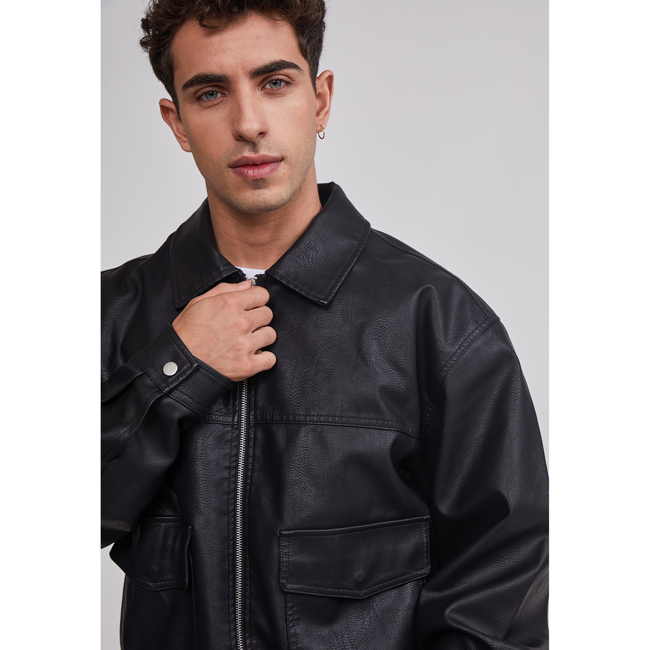 Chaqueta Hombre Eco Cuero Boxy Fit Negro Sioux 4