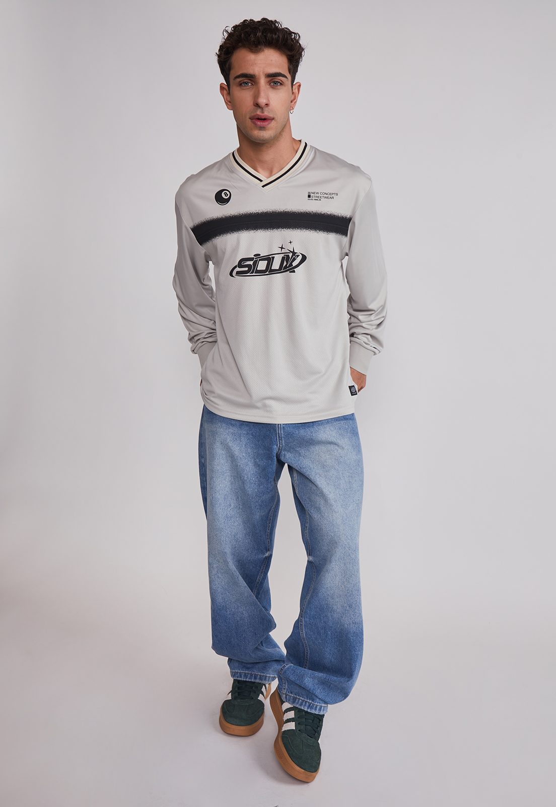 Polera Hombre Fútbol Retro Gris Sioux 3