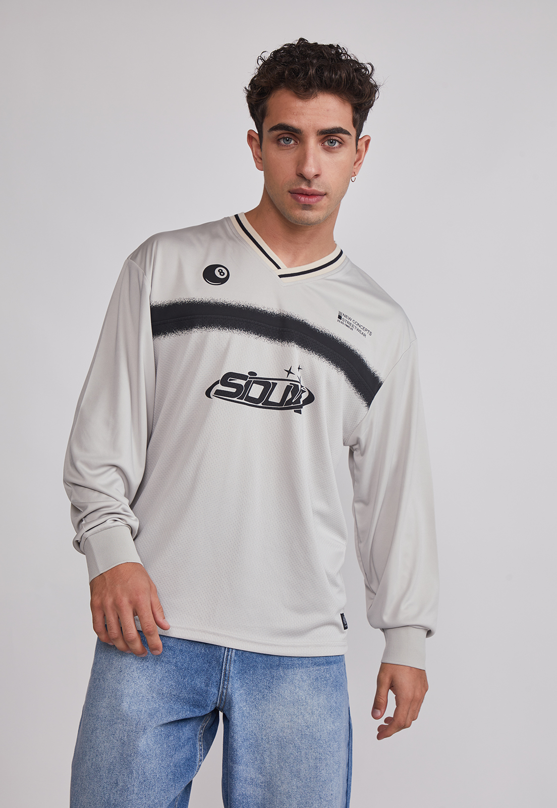 Polera Hombre Fútbol Retro Gris Sioux 1