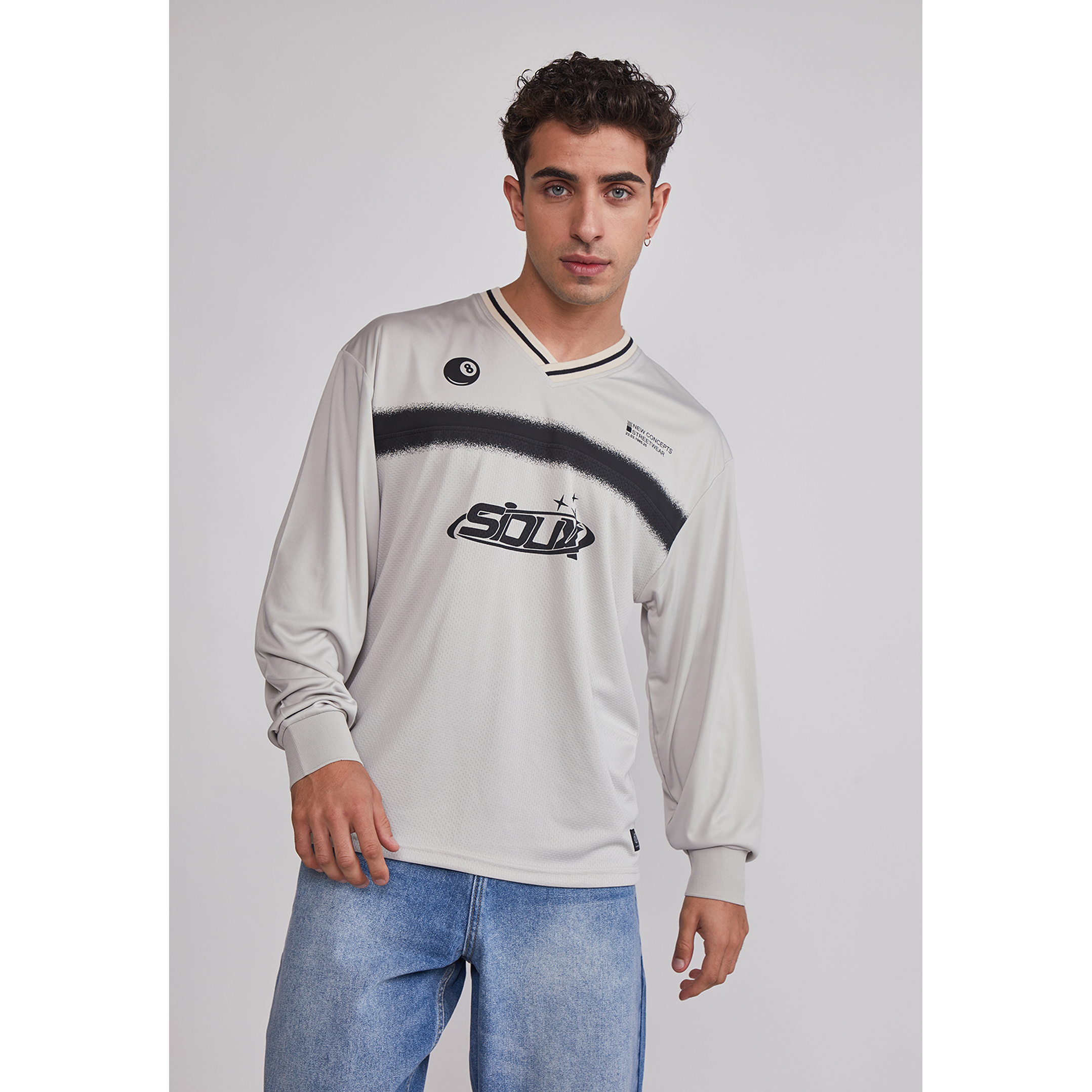 Polera Hombre Fútbol Retro Gris Sioux 1