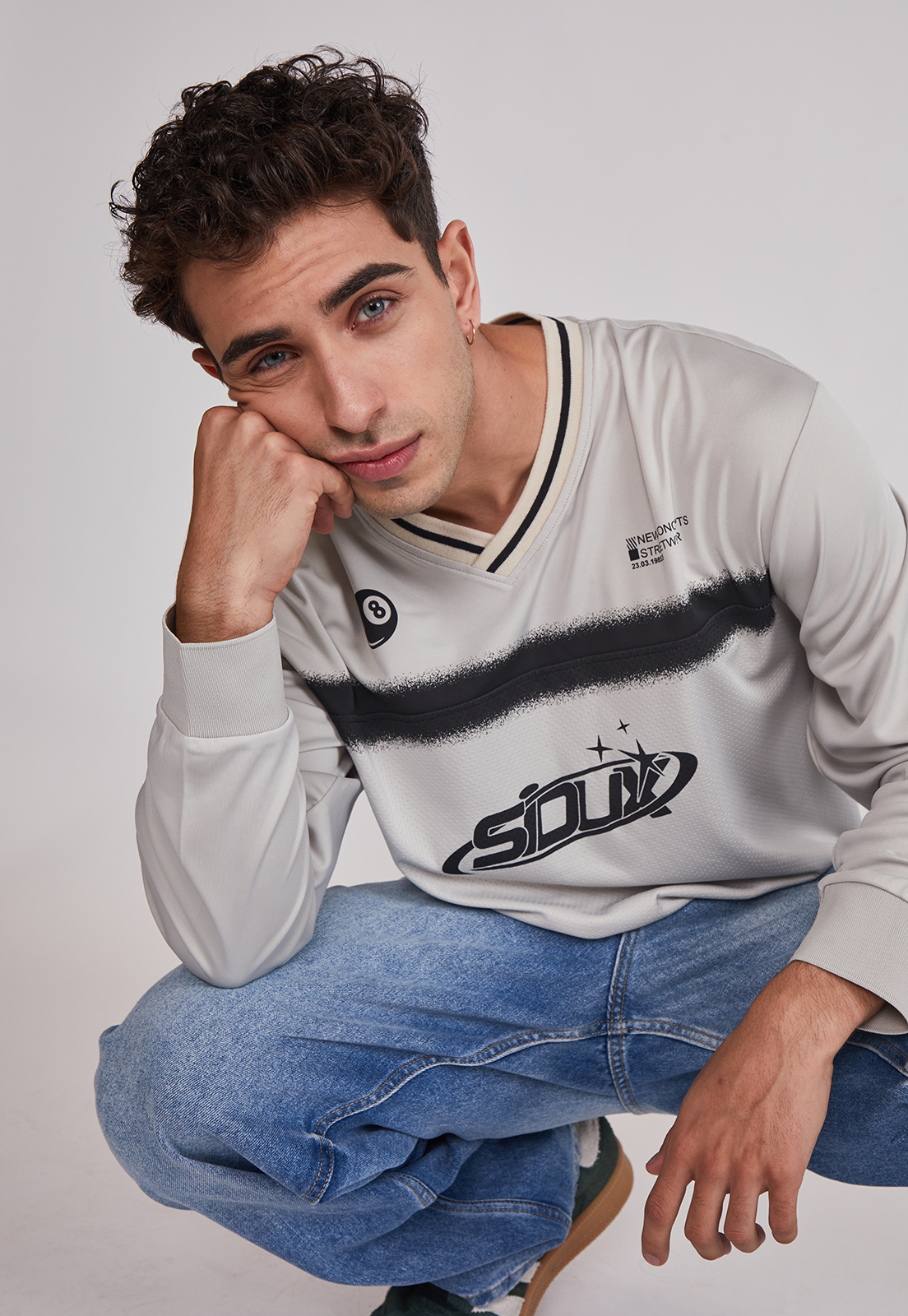 Polera Hombre Fútbol Retro Gris Sioux 5