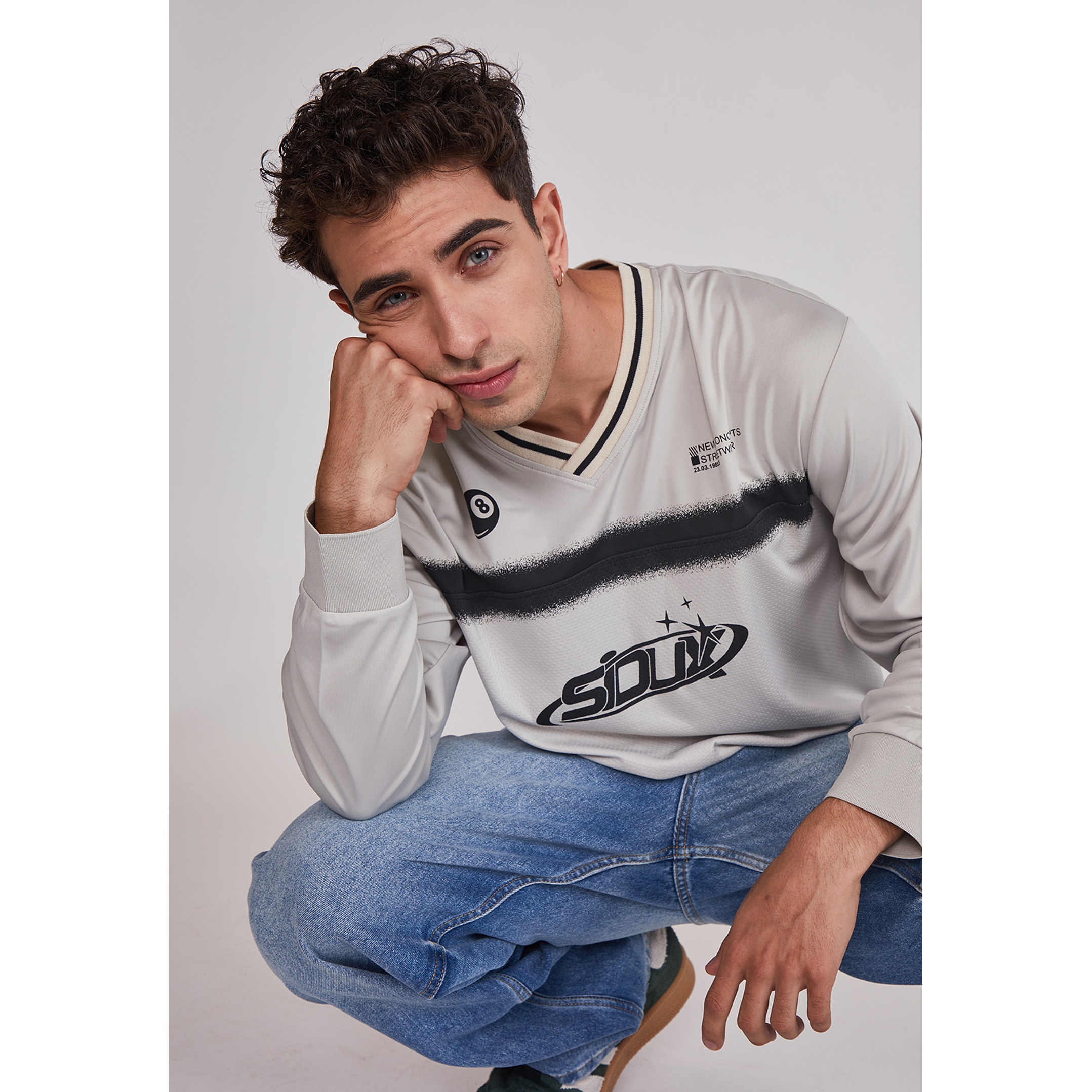 Polera Hombre Fútbol Retro Gris Sioux 4