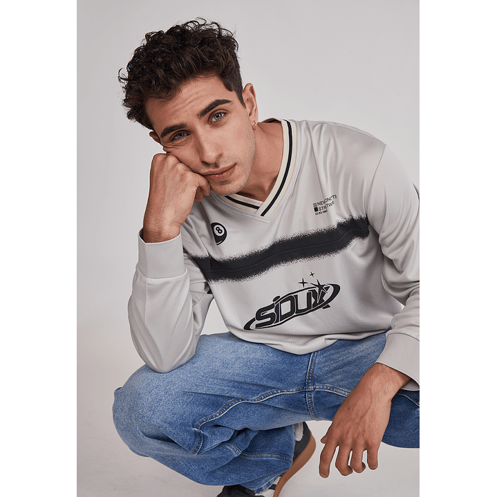 Polera Hombre Fútbol Retro Gris Sioux 4