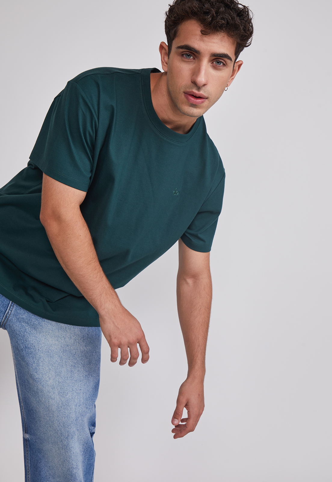 Polera Hombre Basic Lisa Verde Sioux 4