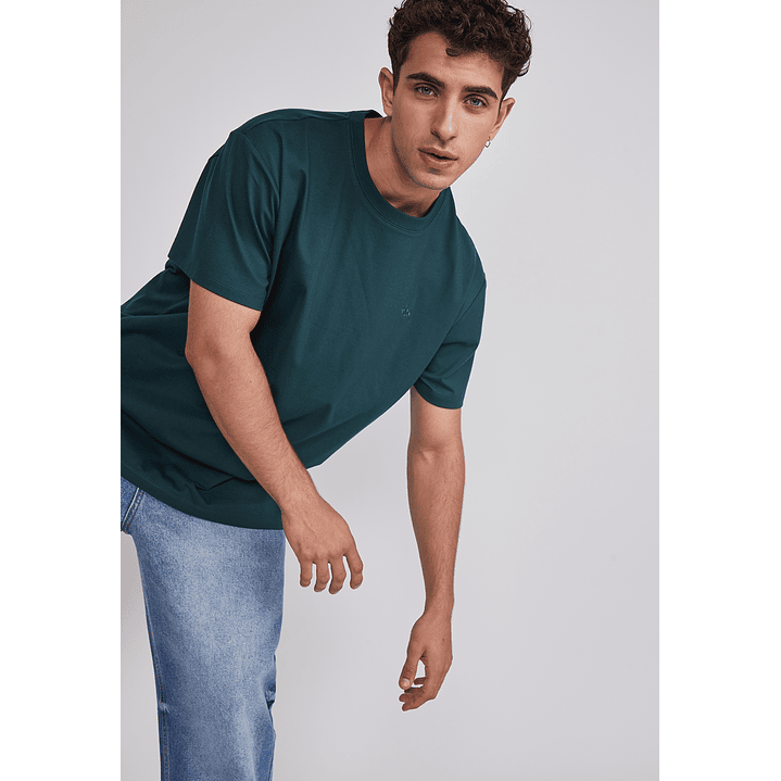 Polera Hombre Basic Lisa Verde Sioux 3