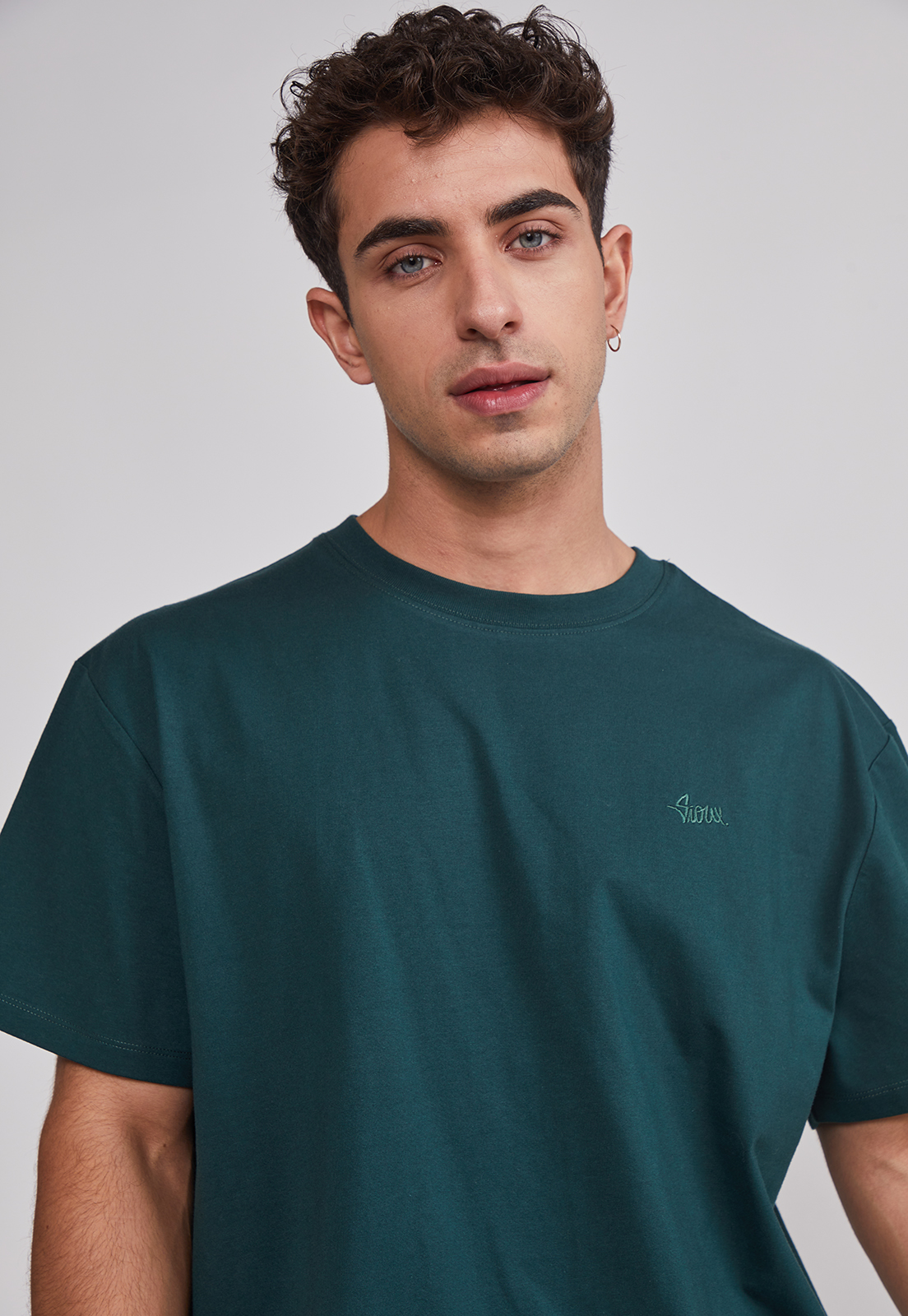 Polera Hombre Basic Lisa Verde Sioux 5