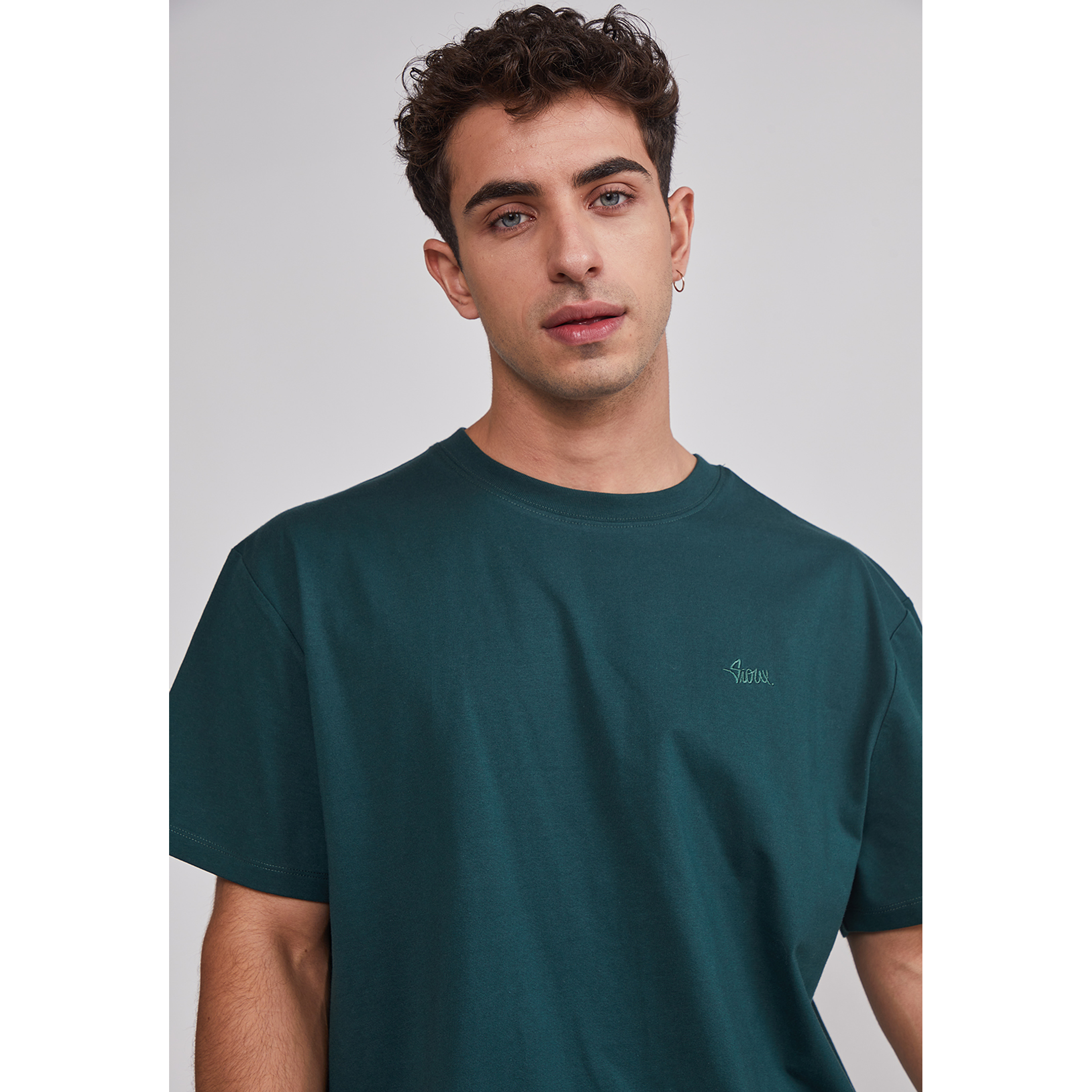 Polera Hombre Basic Lisa Verde Sioux 4