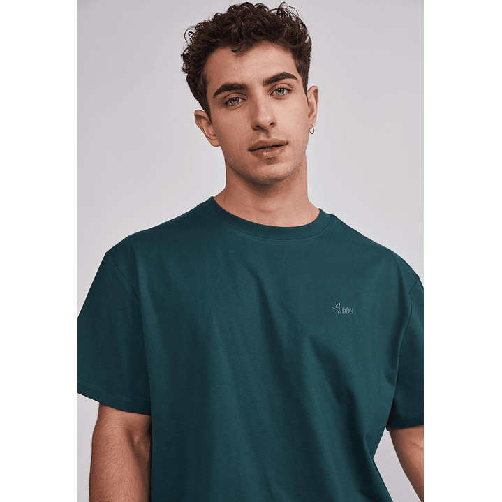 Polera Hombre Basic Lisa Verde Sioux 4