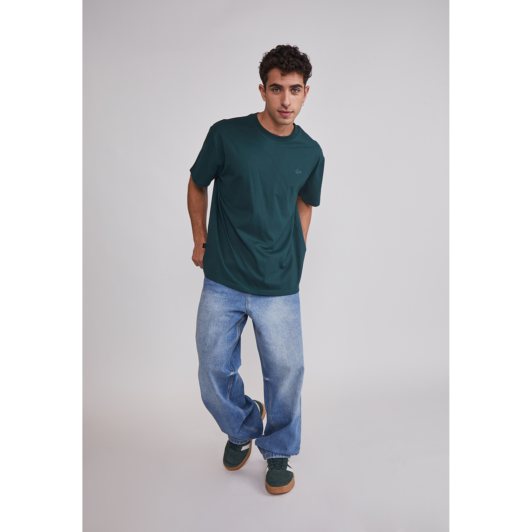 Polera Hombre Basic Lisa Verde Sioux 2