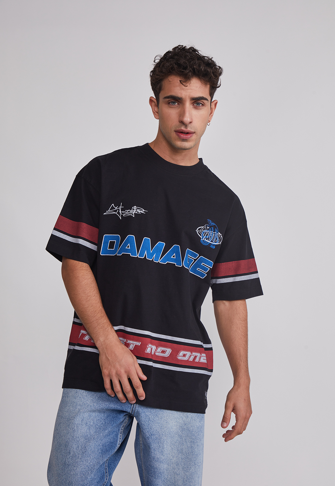 Polera Hombre Relaxed Serpiente Negro Sioux 1