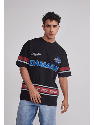 Polera Hombre Relaxed Serpiente Negro Sioux