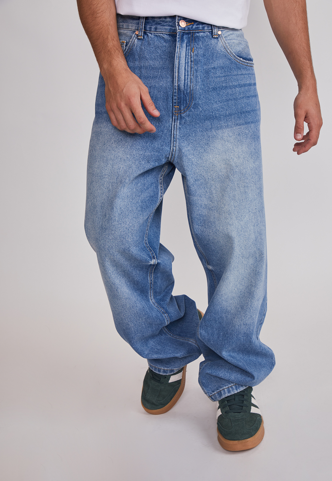 Jeans Hombre Baggy Cierre Azul Sioux 1