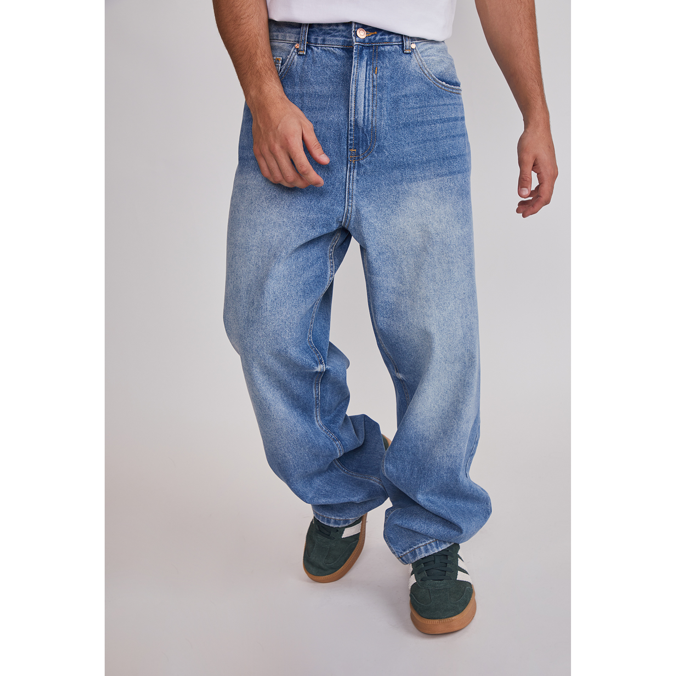Jeans Hombre Baggy Cierre Azul Sioux 1