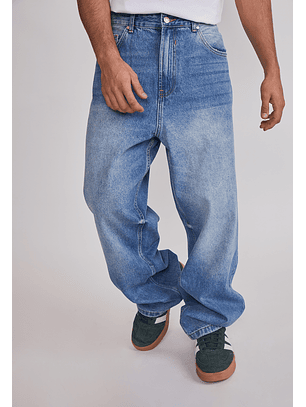 Jeans Hombre Baggy Cierre Azul Sioux