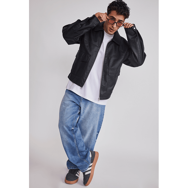 Jeans Hombre Baggy Cierre Azul Sioux 4